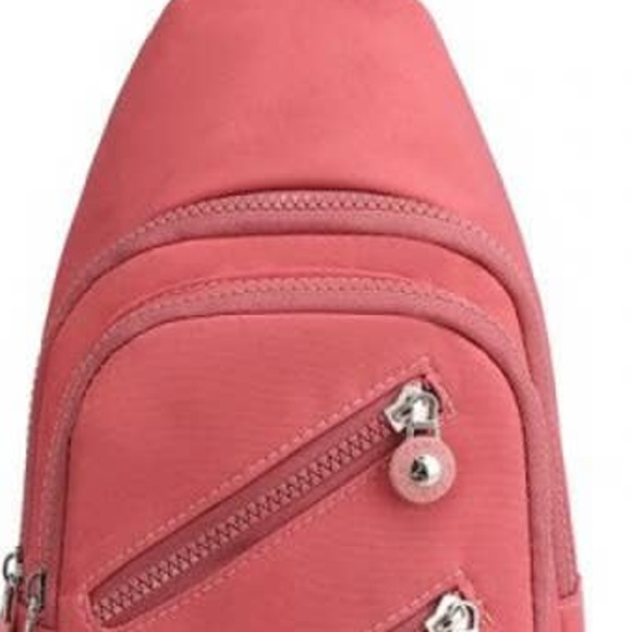 Nylon Crossbody Sling Bag Pink - Picture 2 of 2
